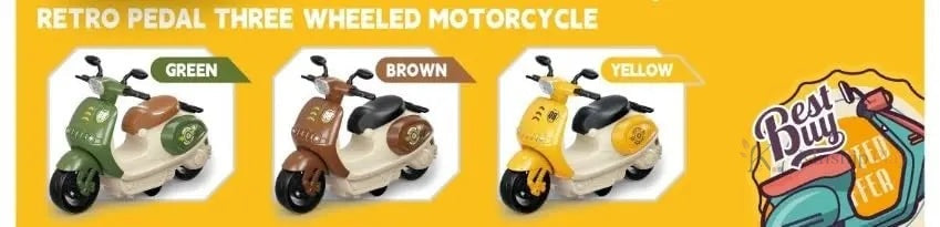 Royal Mini Motorcycle Pull-Back Scooter Toy Multi Color