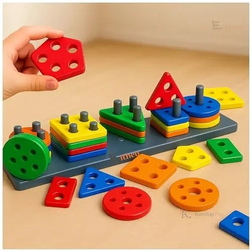 EITHEO Geometric Angle Blocks 26-Piece Montessori Sorting & Stacking Educational Toy for Toddlers