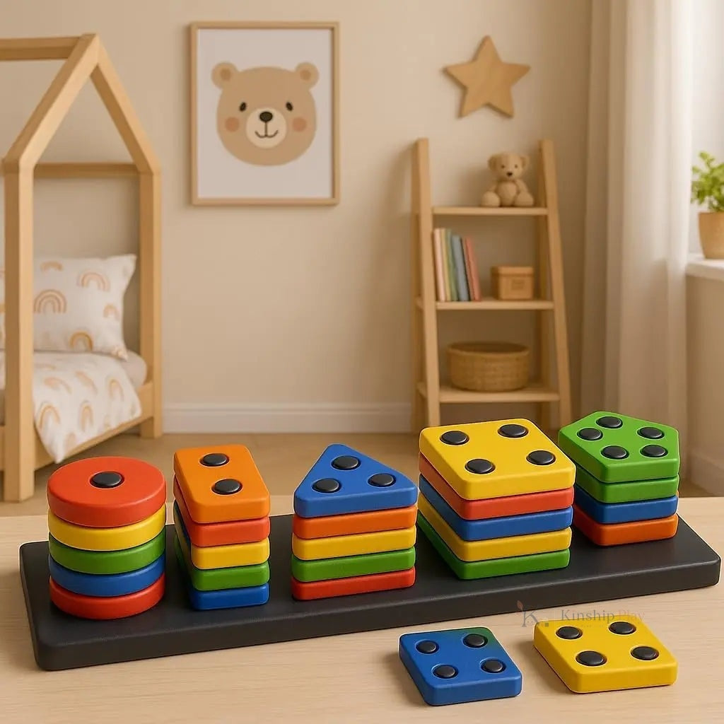 EITHEO Geometric Angle Blocks 26-Piece Montessori Sorting & Stacking Educational Toy for Toddlers