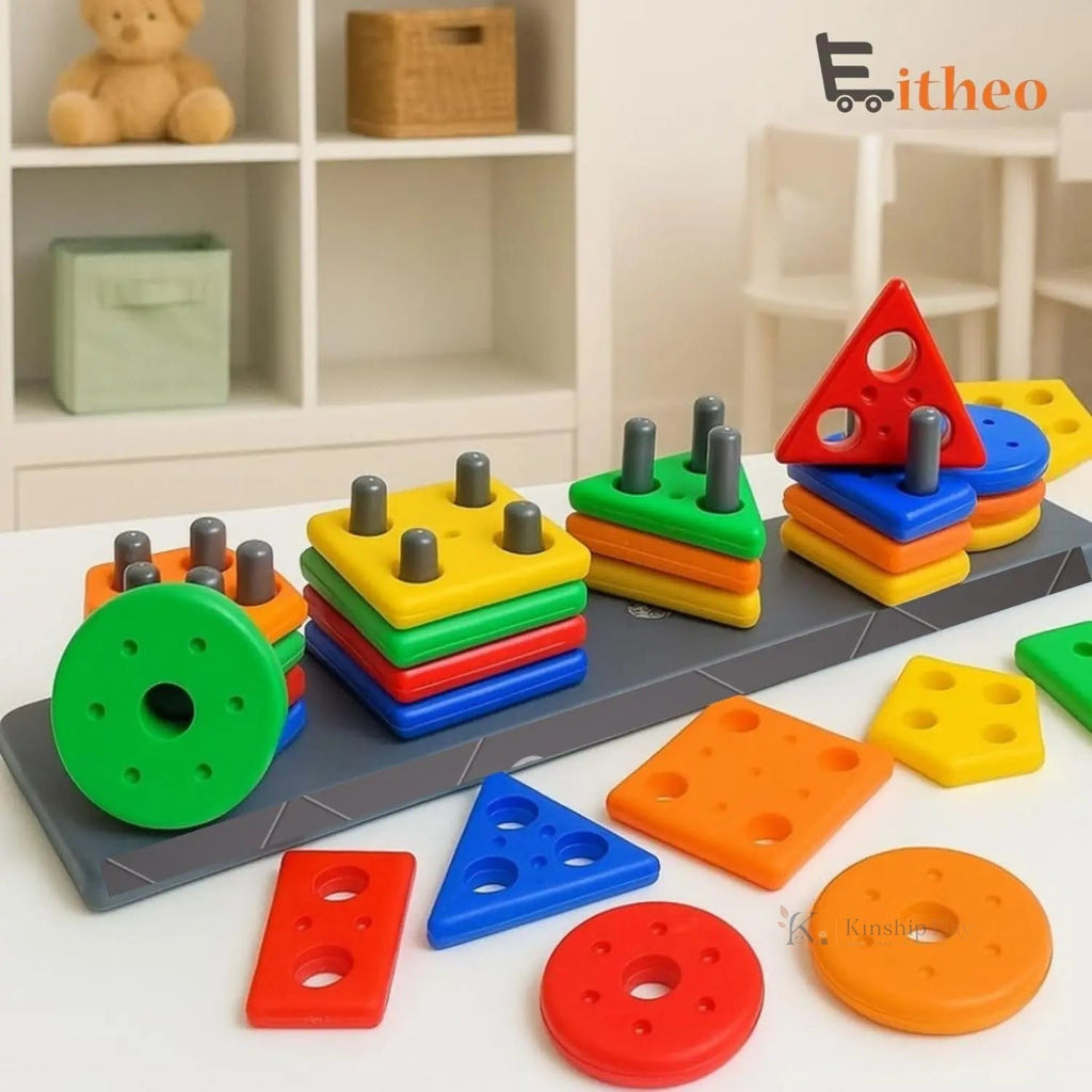 EITHEO Geometric Angle Blocks 26-Piece Montessori Sorting & Stacking Educational Toy for Toddlers