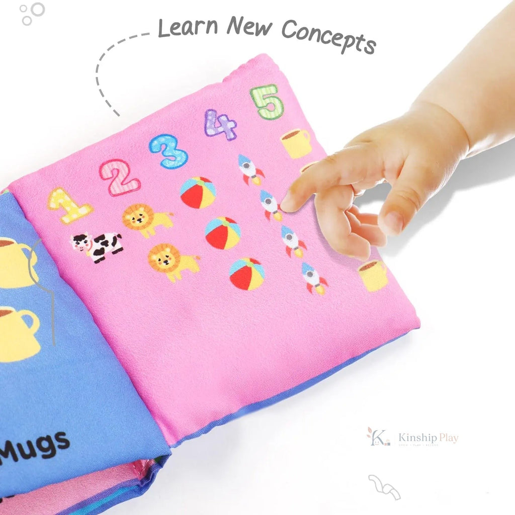 Soft Sensory Cloth Book Set for Babies – 6 Books Multicolor
