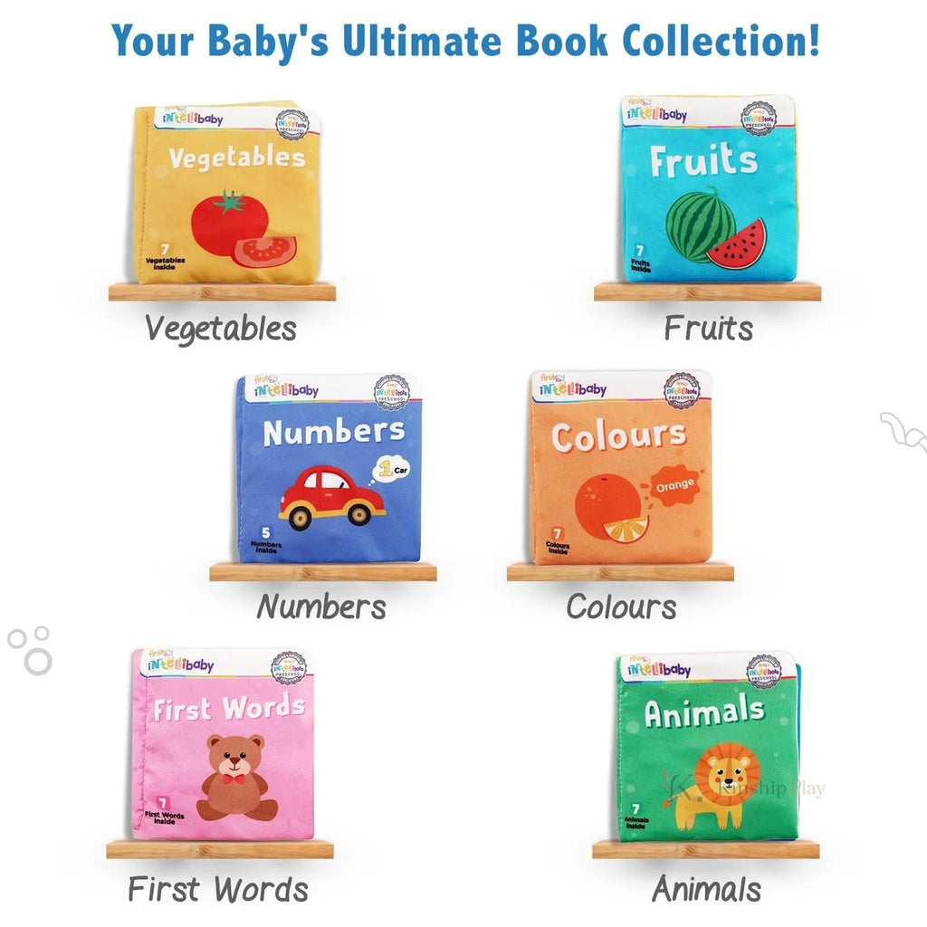 Soft Sensory Cloth Book Set for Babies – 6 Books Multicolor