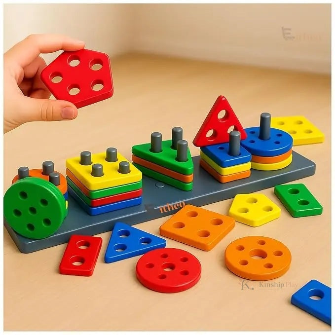 EITHEO Geometric Angle Blocks 26-Piece Montessori Sorting & Stacking Educational Toy for Toddlers