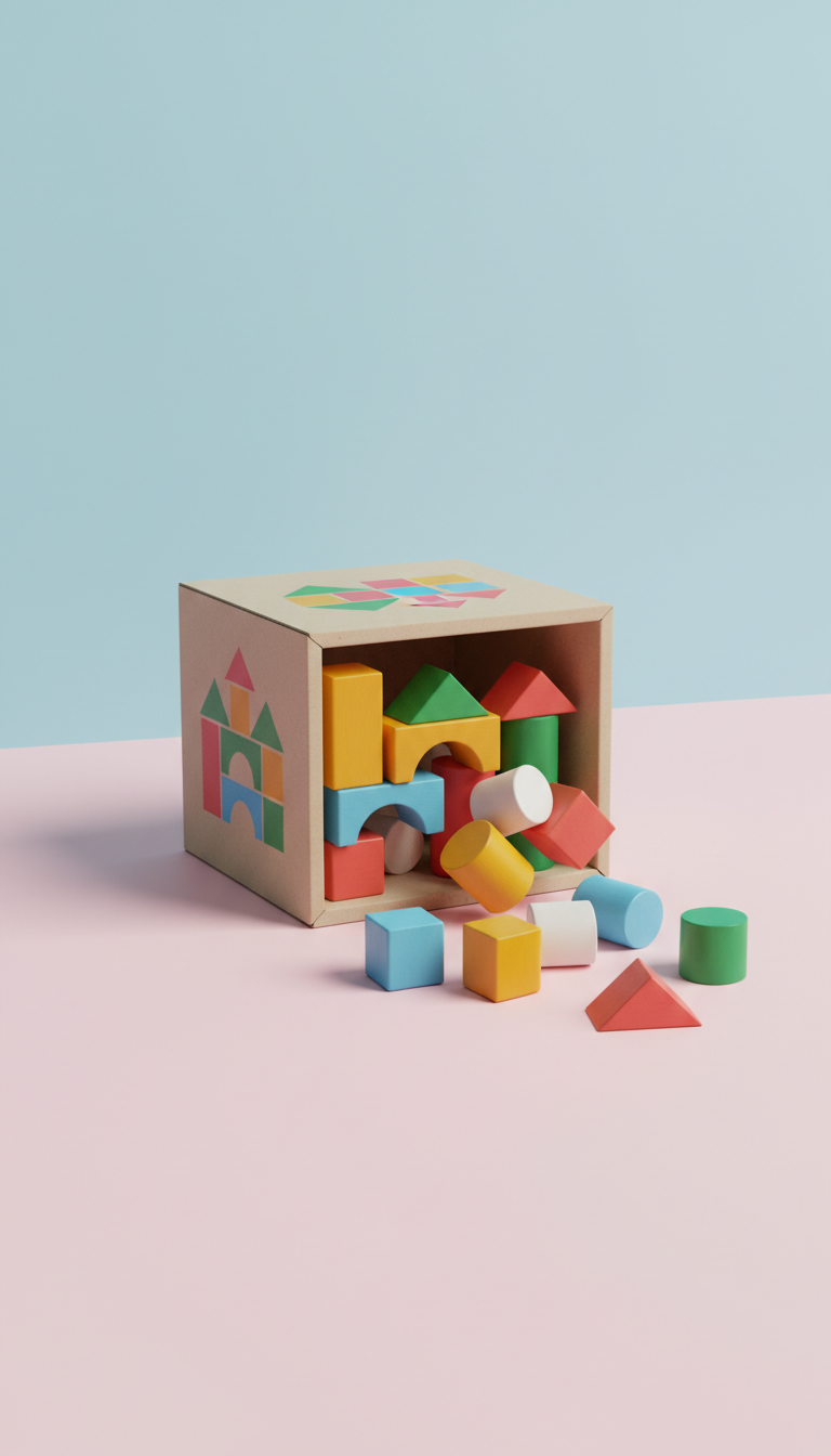 Wooden Building Blocks Rainbow Set
