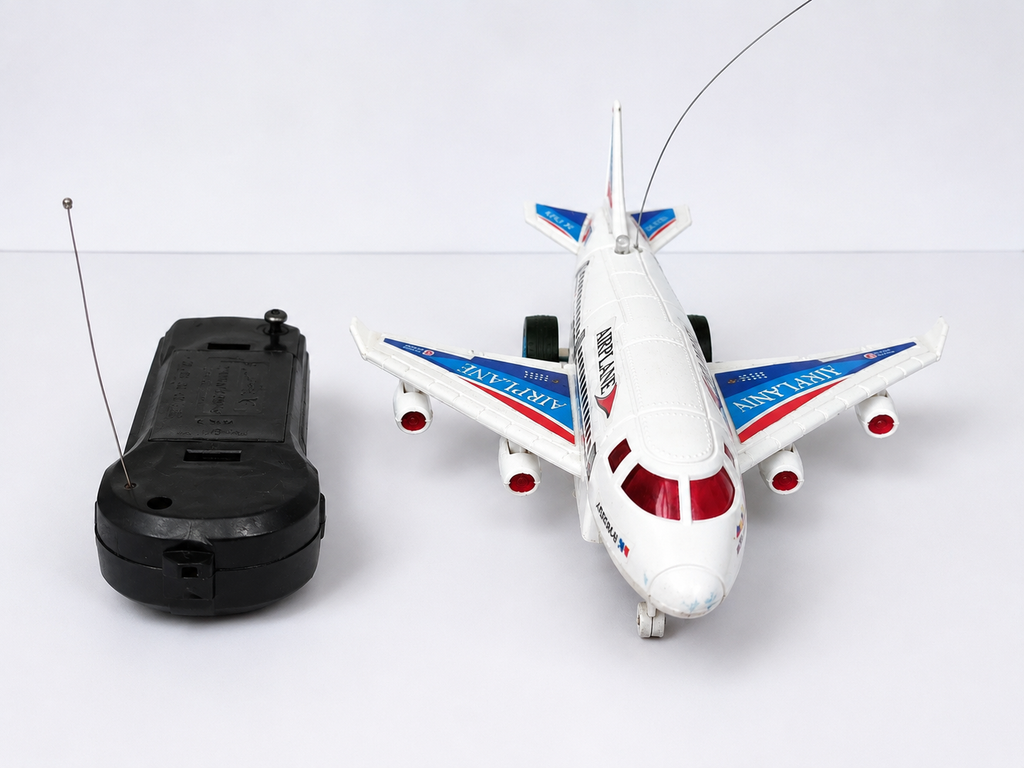 Bump & Go Airplane Toy with Colorful LED Lights, Music & Universal Wheels | Battery Operated Aircraft Toy for Kids Boys & Girls